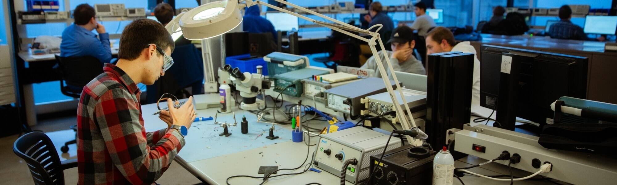 Student working in lab